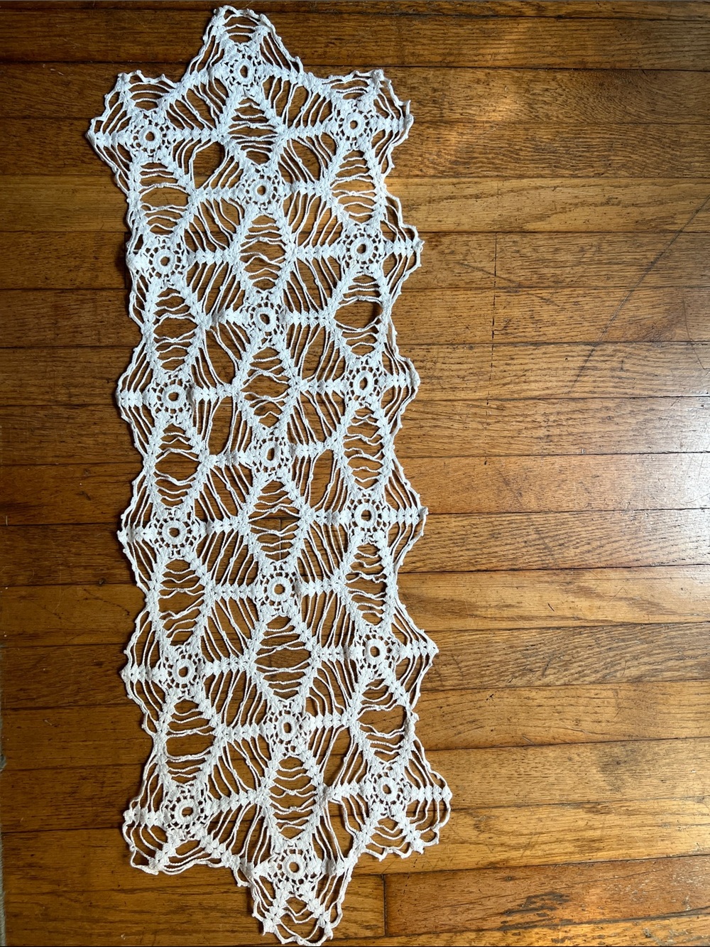 Handmade White Crochet Lace Panel
